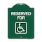 Signmission Reserved for With Accessible, Green & White Aluminum Architectural Sign, 18" x 24", GW-1824-24430 A-DES-GW-1824-24430 - alternate 1